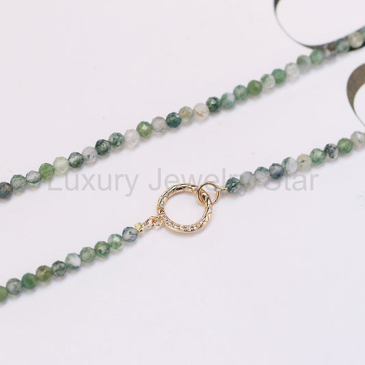 Handcrafted Moss Agate Beads Necklace - image 2
