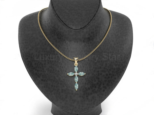Luck Marquise Cut Moss Agate Unique Necklace Art Deco Wedding Gift For Her - image 2