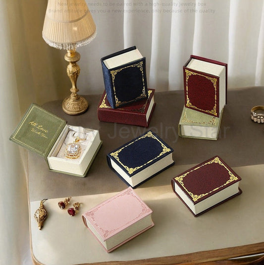 Vintage Flip-Top Magnetic Necklace Box Creative Book-Style Jewelry Packaging for Pendants - image 2