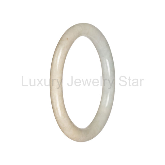 Real White Burmese Jade Bangle - 60mm Petite Round - image 2
