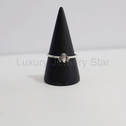Bee Stacking Ring in Sterling Silver / READY TO SHIP sizes 6.5 and 7.75 - image 2