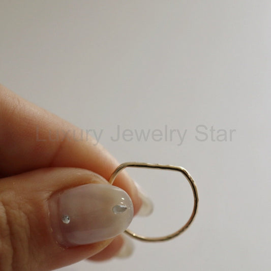 Flat Top Hammered Stacking Ring - Choose your Metal - Sterling Silver or Gold Fill - image 2