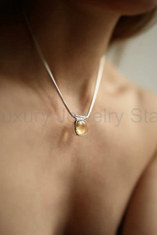 RECTANGULAR CITRINE NECKLACE - image 2