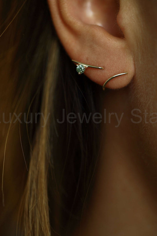 VINE LONG HUG SAPPHIRE EARRING - image 2