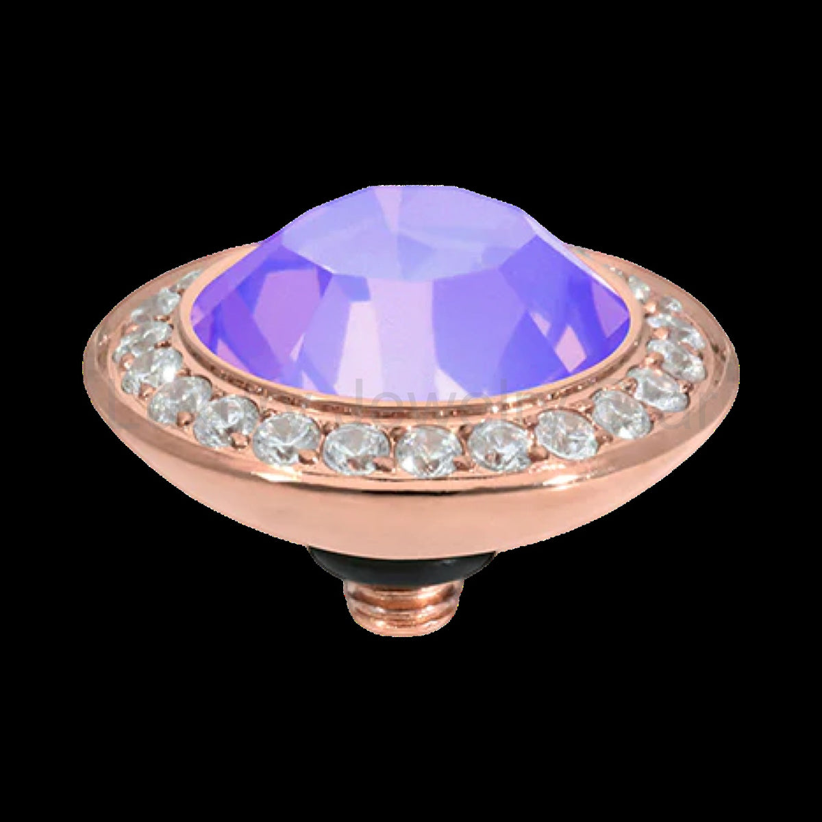 QUDO Tondo Deluxe Top 0.51" Rose Gold | Purple Crystal Collection