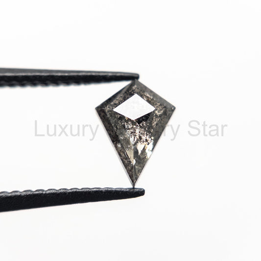 .69 Carat Salt and Pepper Rose Cut Kite Diamond - image 2