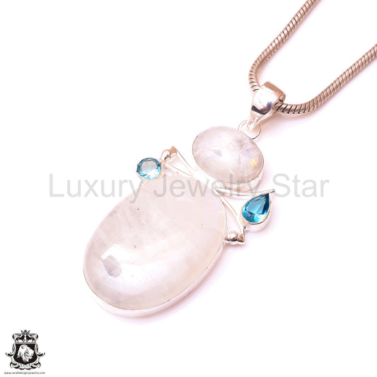 Rainbow Moonstone Pendant & 3MM Italian Chain P10050 - image 2