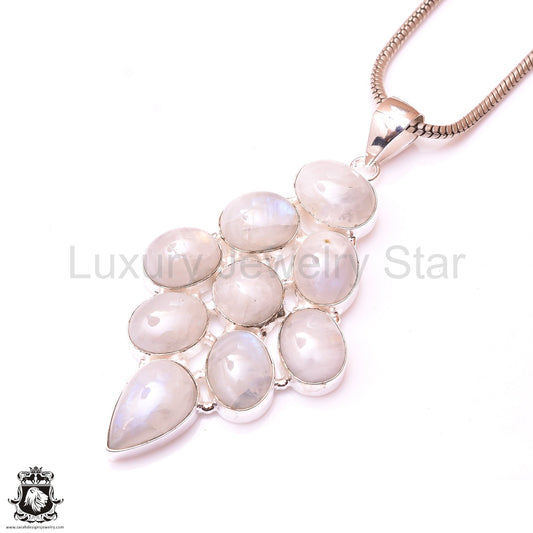 Rainbow Moonstone Pendant & 3MM Italian Chain P9773 - image 2