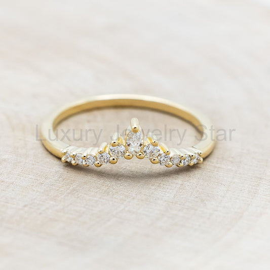 "Sage" - Tracer With Diamond Accents - 14K Yellow Gold - Size 8 1/4 - image 2