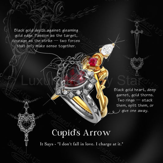 'Cupid's Arrow' - Gothic Heart Cut IGI Certified Lab Grown Diamond Heart Sword Ring - image 2