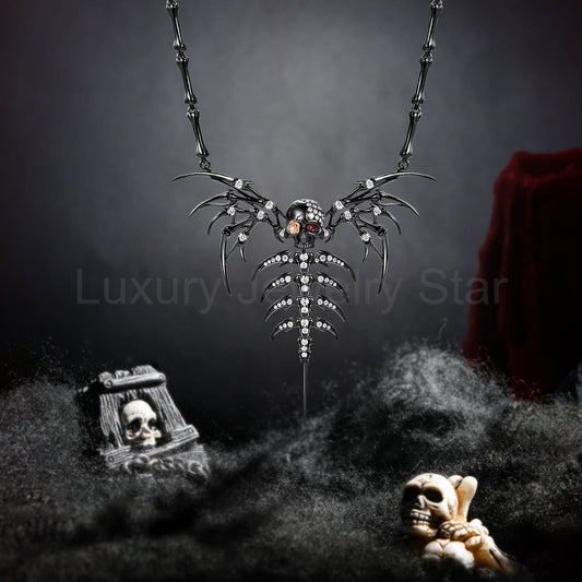 Unique Skull & Skeleton ‘Gothic Extravaganza' Pendant Necklace - image 2