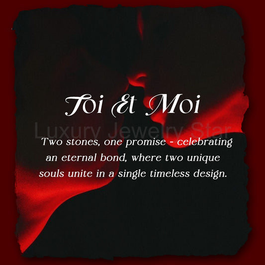 Unique Two Stone Coffin Moissanite & Heart Lab Ruby Jewelry Set - 'Toi Et Moi' Jewelry Box - image 2