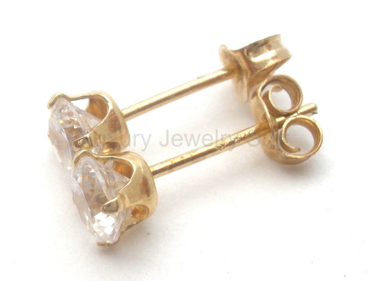 .5 Carat Clear Cubic Zirconia Earrings 14K Gold - image 2
