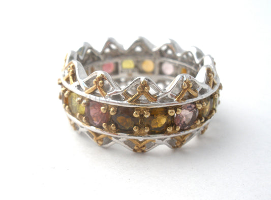 Michael Valitutti Multi Gemstone Ring Size 9 - image 2