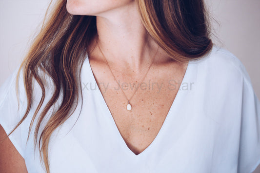 Solid Gold Drop Pendant - image 2