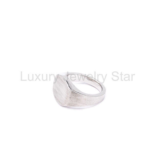 Silver Brushed Round Ring - image 2