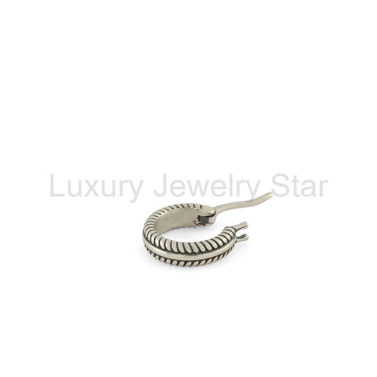 Silver Cable Hoop Earring - image 2