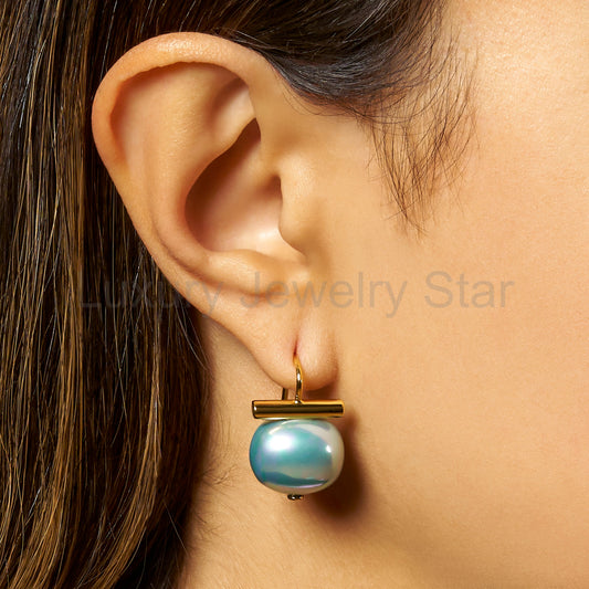Cornflower Forever Fave Pebble Pearl Earring - image 2