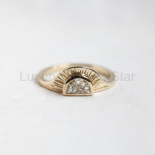 Half Moon Diamond Ring Half Carat - Ready to Ship-new - image 2