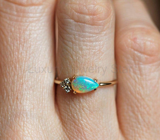 Joan Pear Opal Ring - Ready to Ship-new - image 2