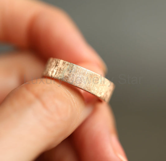 June Brushed 6mm Gold Unisex Wedding Band - image 2