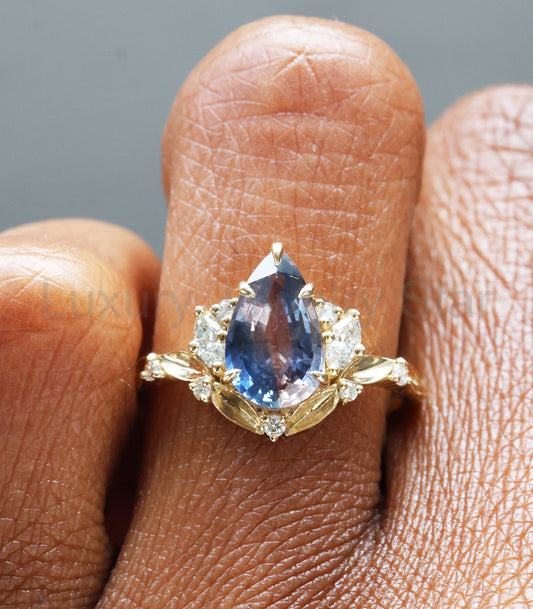 Liora Bicolor pear sapphire ring - image 2