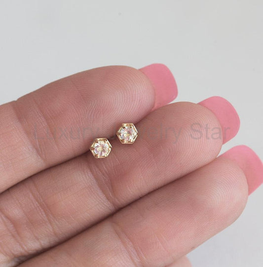 Moonstone Stud Earrings, Moonstone Earrings - Ready to Ship-new - image 2
