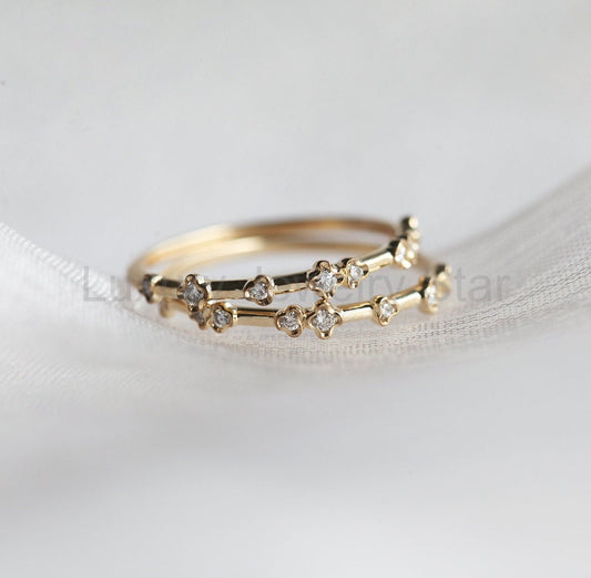 Unique Diamond Wedding Band, Diamond Wedding Band, K - Ready to Ship-new - image 2