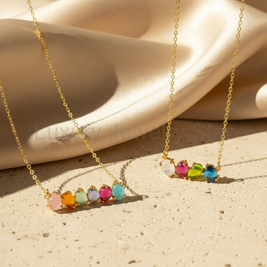 Custom Birthstone Necklace for Mom, Personalized Multi-Stone Family Necklace, Mama Jewelry - image 2