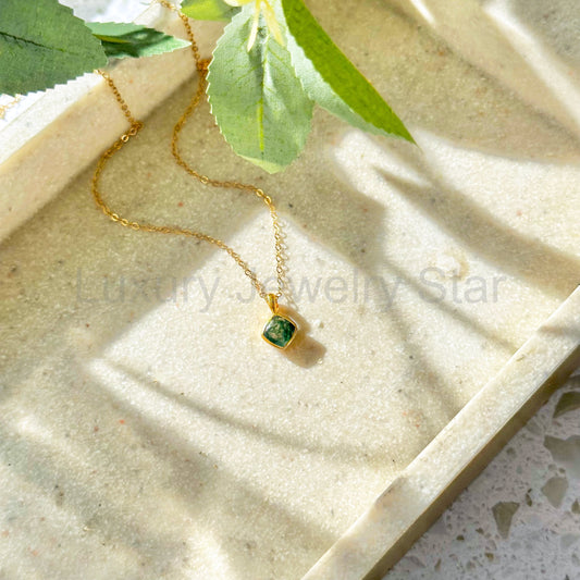 Diamond Shape Birthstone Necklace - image 2