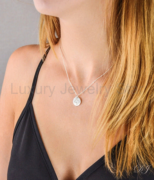 Personalized State Disc Pendant Necklace - image 2