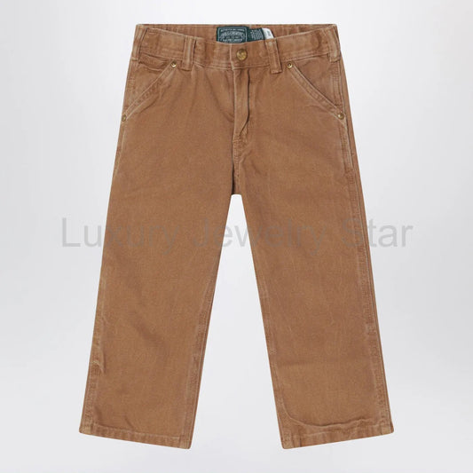 Polo Ralph Lauren - Brown vintage-effect cotton trousers - image 2