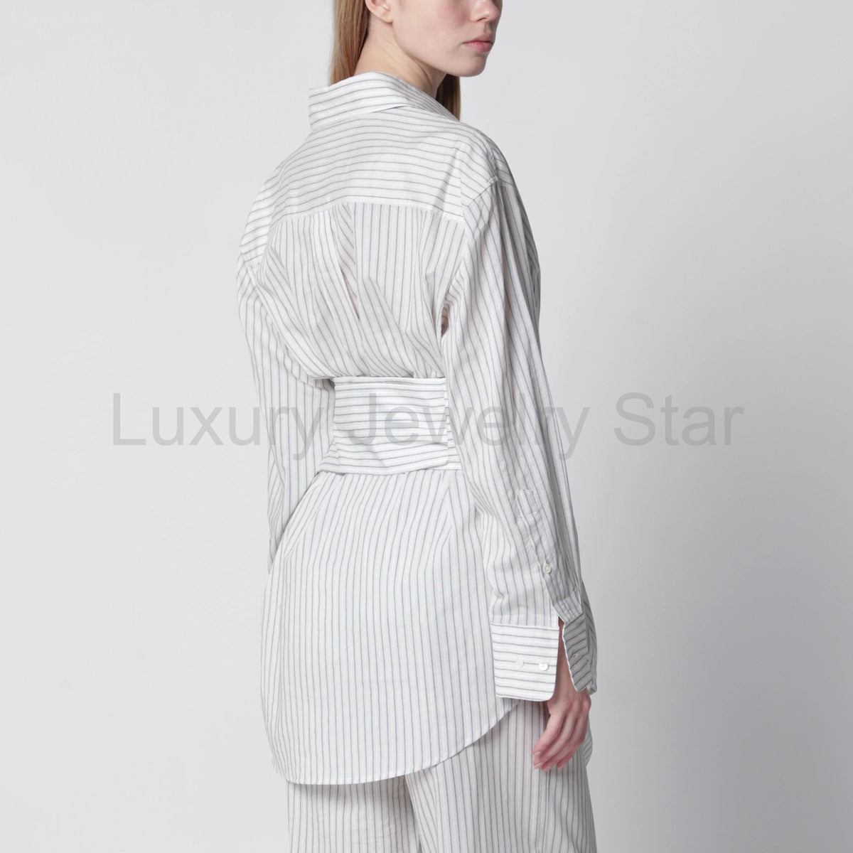 Róhe - Silk striped shirt with belt - image 12
