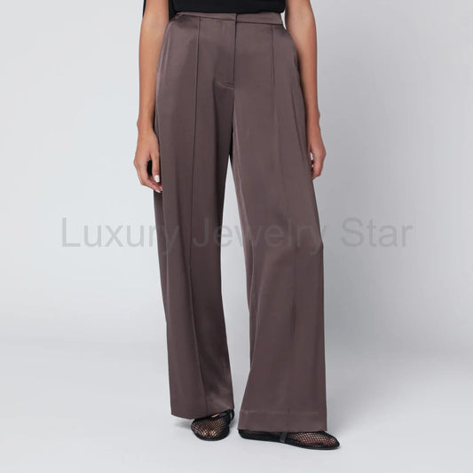 SIMKHAI - Kyra trousers in chocolate satin - image 2