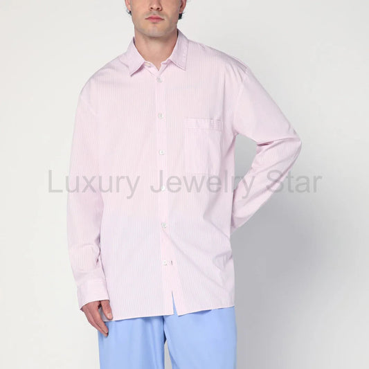 Tekla - Pink striped pyjama shirt - image 2