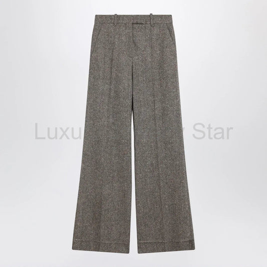 Valentino - Ivory/brown patterned wool trousers - image 2