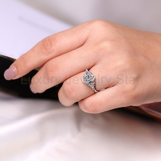 Oval Cut Diamond Engagement Ring in Muse Setting - image 2