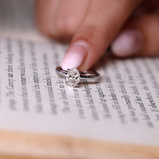 Oval Diamond Engagement Ring in Solitaire Style - image 2