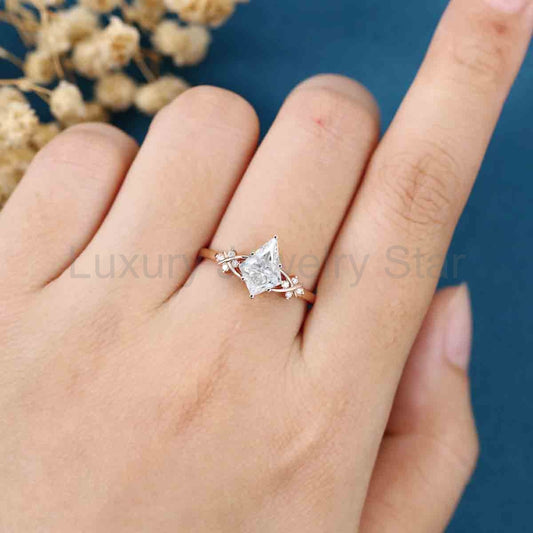 1.0CT~5.0CT Kite cut Cluster Lab Grown Diamond Engagement Ring - image 2