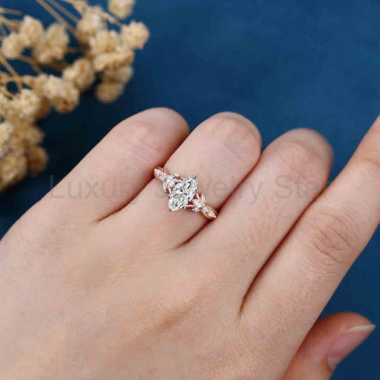 1.0CT~5.0CT Marquise cut Lab Grown Diamond Engagement Ring (Copy) - image 2