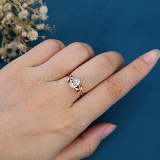 1.0CT~5.0CT Nature Inspired Oval cut Lab Grown Diamond Engagement - image 2
