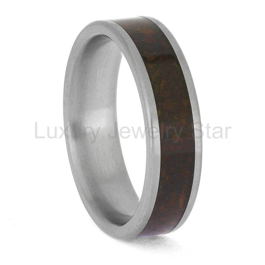 Coffee Wedding Band with Real Coffee Bean Inlay - image 2