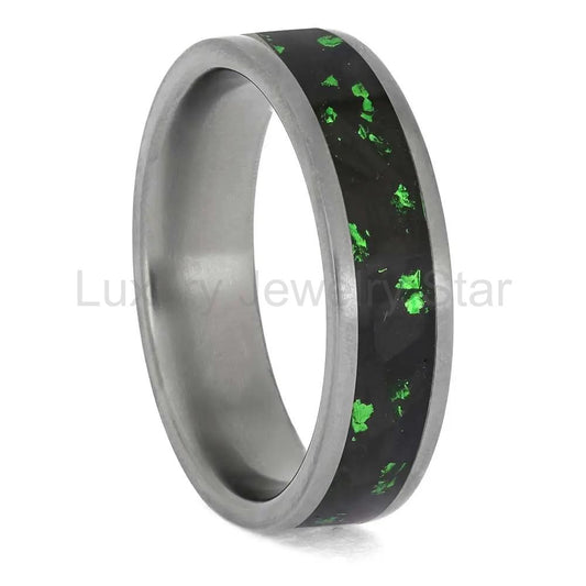 Forged Carbon Fiber with Green Foil in Titanium - image 2
