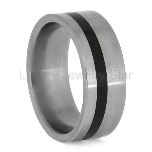 Pet Collar Fabric Memorial Ring in Titanium - image 2