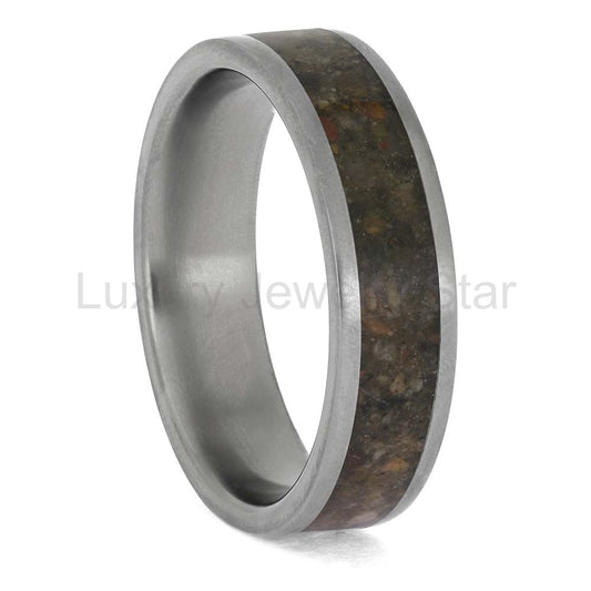 Titanium Wedding Band with Beach Sand Inlay - image 2