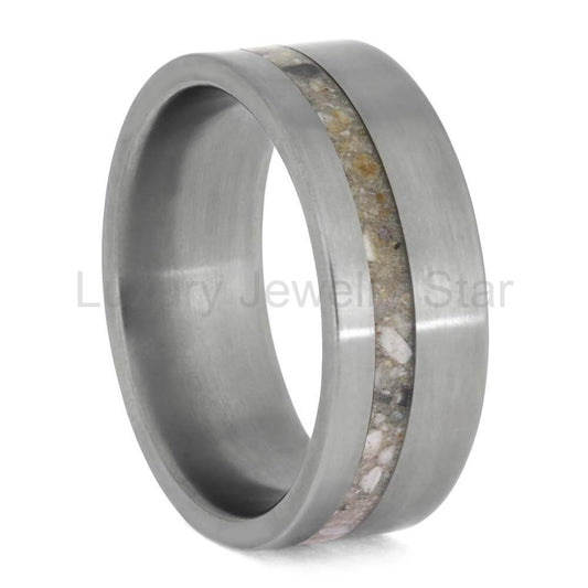Unique Titanium Memorial Ring with Ashes Inlay - image 2