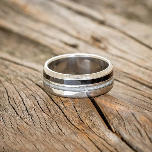 "Cosmo" - Diamond Dust & Coffee Wedding Band - Titanium (8mm) - Size 8 - image 2
