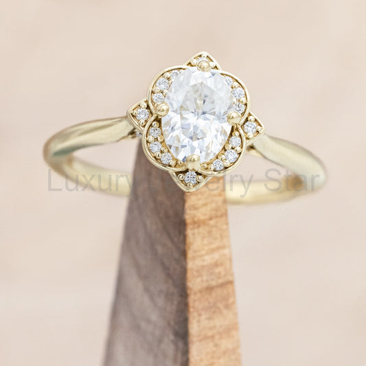 "Jane" - Moissanite Engagement Ring With Diamond Accents & Tracer - image 2