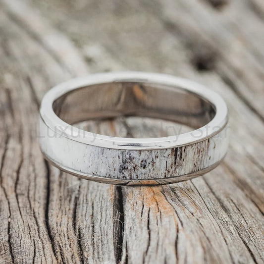 "Rainier" - Antler Wedding Band - Titanium (6mm) - Size 11 - image 2