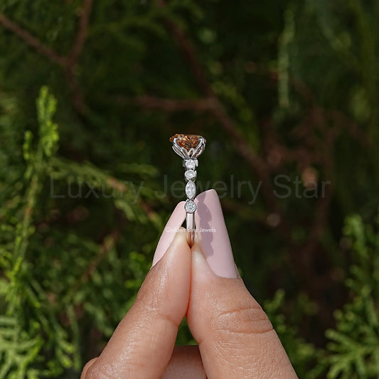 Heart Shape Moissanite Wedding Ring
